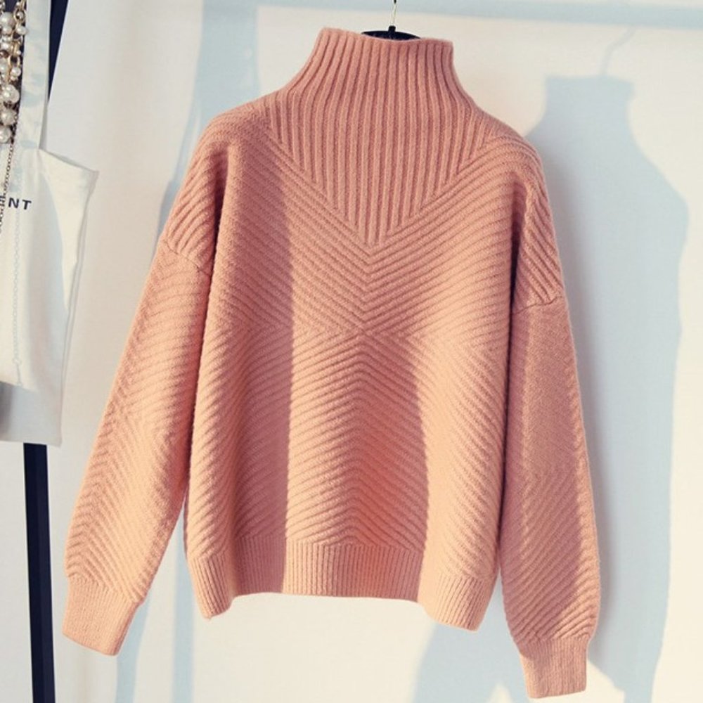 Peach High Neck Sweatrt S
